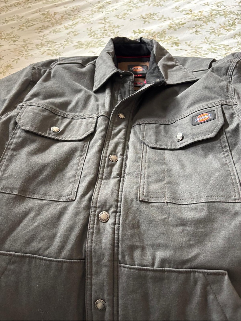 Dickies Men's Olive Field Jacket with Snap Front